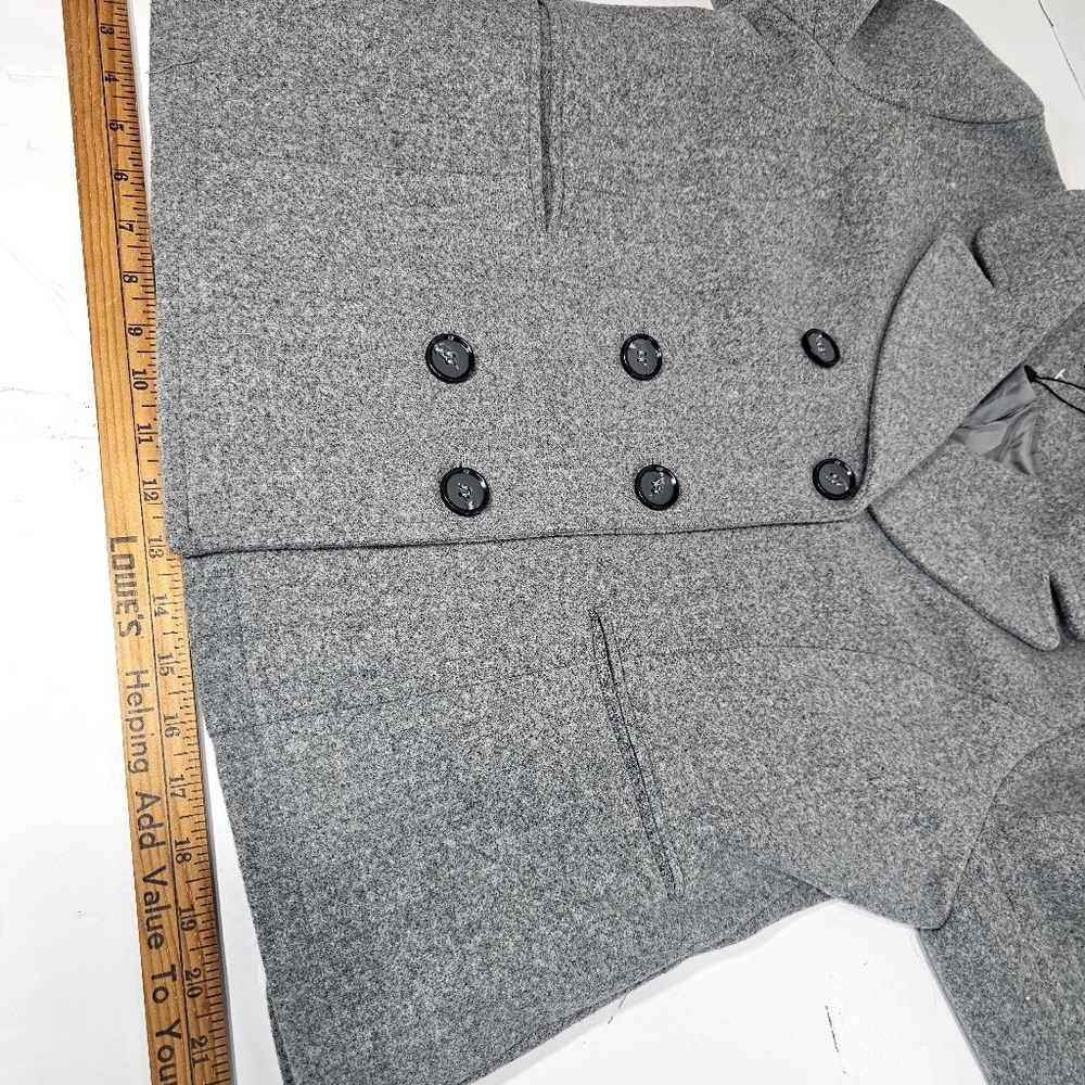Allegra K Women's Gray Double-Breasted Coat Jacket Suit - Picture 7 of 16